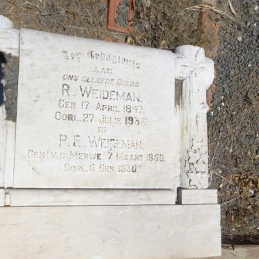 WEIDEMAN R. 1847-1935 &amp; P.E. V.D. MERWE 1850-1930