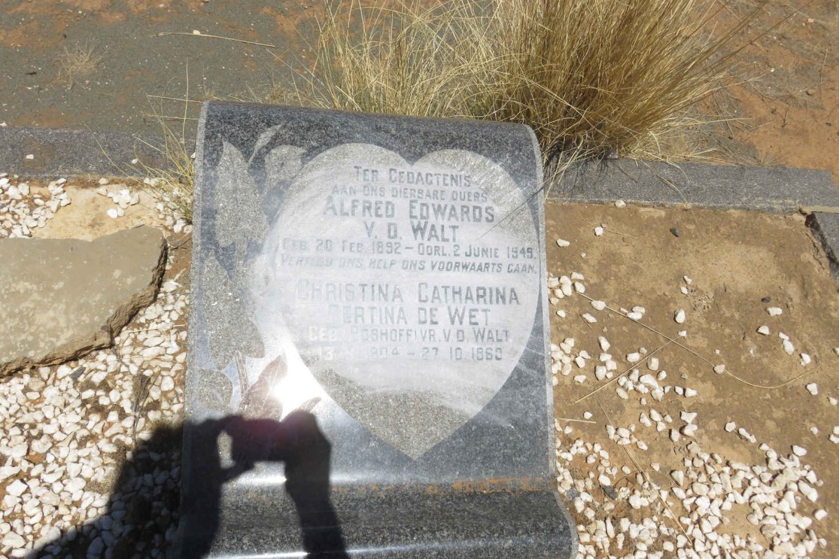 WALT Alfred Edwards, v.d. 1892-1945 &amp; Christina Catharina Gertina De Wet nee BOSHOFF 1904-1960