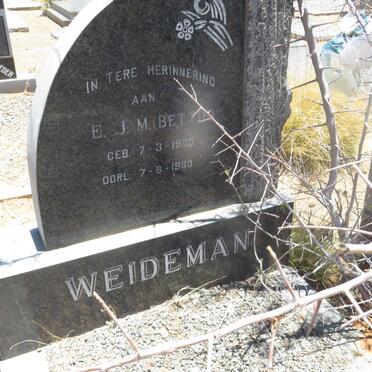 WEIDEMAN E.J.M. 1905-1980
