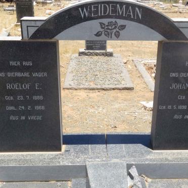 WEIDEMAN Roelof E. 1888-1968 &amp; Johanna Du T. LE ROUX 1898-1968