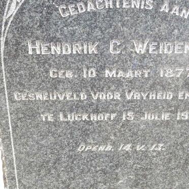WEIDEMAN Hendrik C. 1877-1901