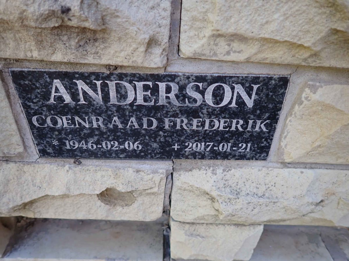 ANDERSON Coenraad Frederik 1946-2017