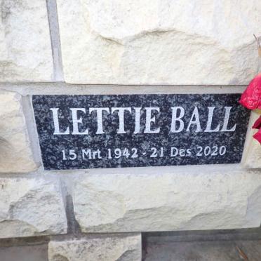 BALL Lettie 1942-2020