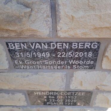 BERG Ben, van den 1949-2018