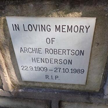 HENDERSON Archie Robertson 1909-1989