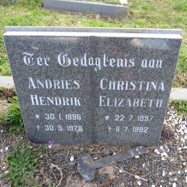 ? Andries Hendrik 1896-1978 & Christina Elizabeth 1897-1982