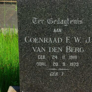 BERG Coenraad F.W.J., van den 1919-1973