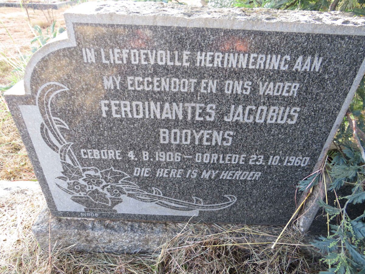 BOOYENS Ferdinantes Jacobus 1906-1960