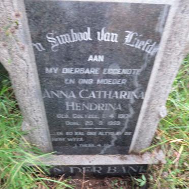 BANK Anna Catharina Hendrina, van der nee COETZEE 1917-1959