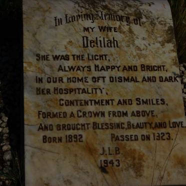 BOTHA Delilah 1892-1923