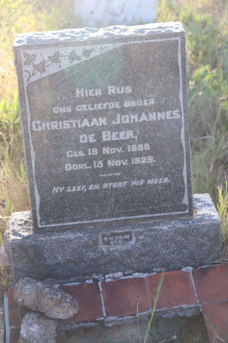 BEER Christiaan Johannes, de 1888-1929