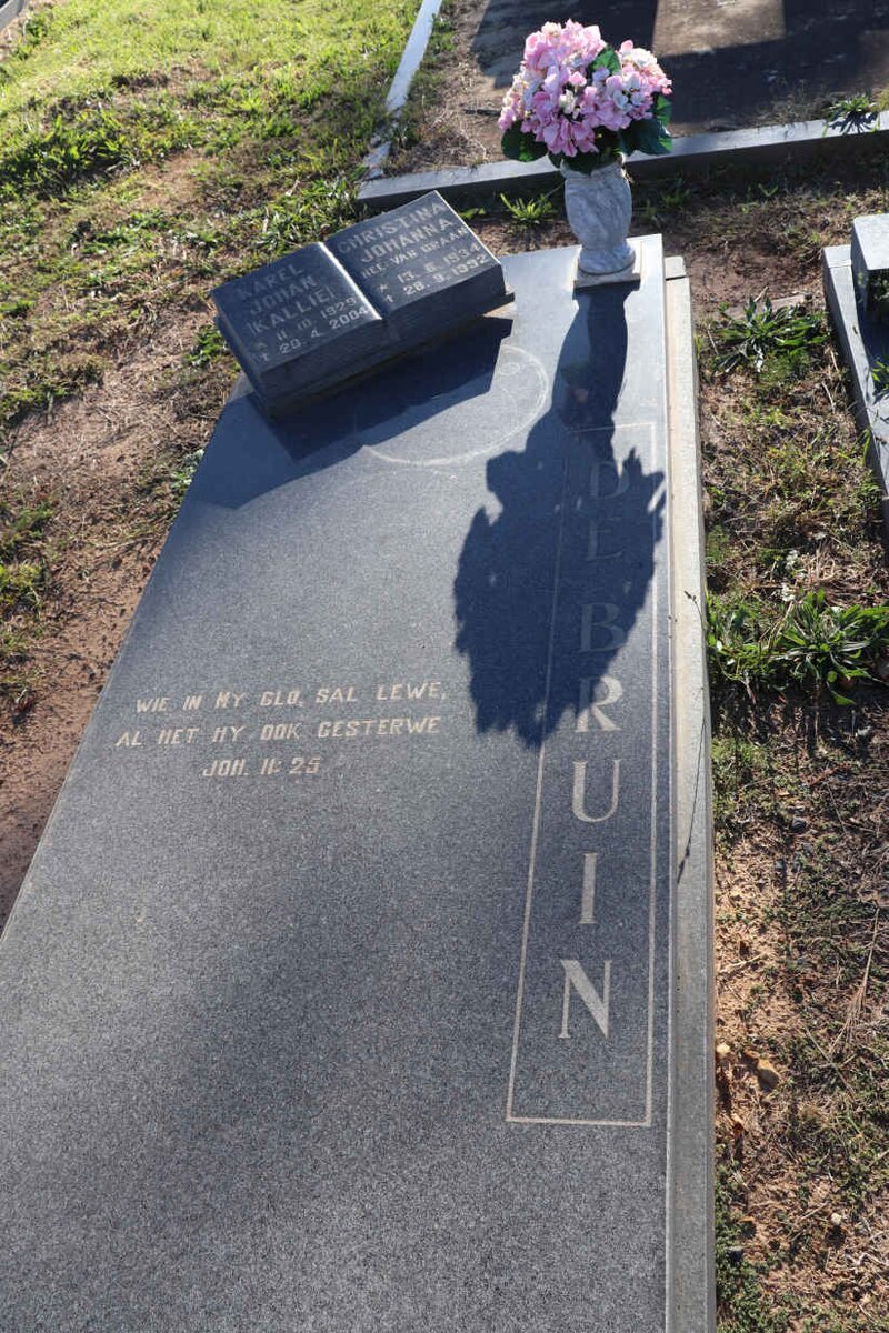 BRUIN Karel Johan, de 1929-2004 & Chistina Johanna VAN GRAAN 1934-1992