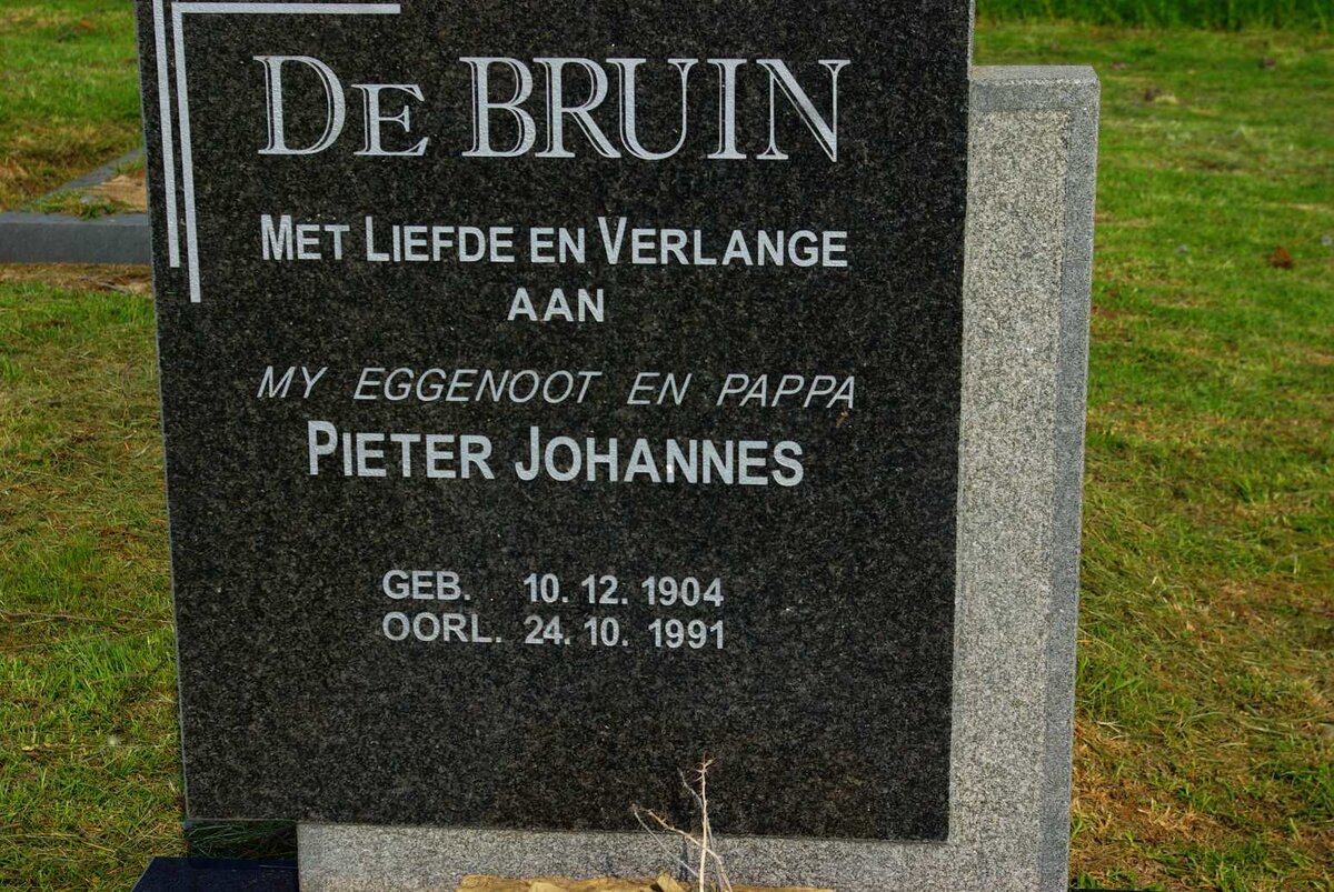 BRUIN Pieter Johannes, de 1904-1991
