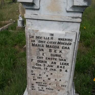 BLERK Maria Magdalena, van Blerk nee FOURIE 1842-1924