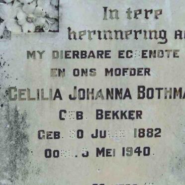 BOTHMA Cecilia Johanna nee BEKKER 1882-1940