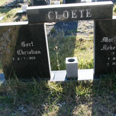 CLOETE Gert Christian 1923- & Martha Rebecca GUNTER 1930-1988
