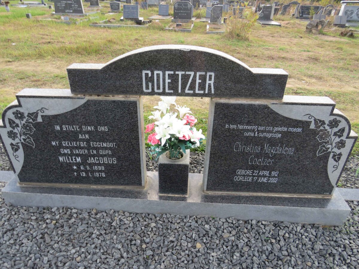 COETZER Willem Jacobus 1899-1976 & Christina Magdalena 1912-2002