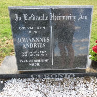 CERONIO Johannes Andries 1947-2017