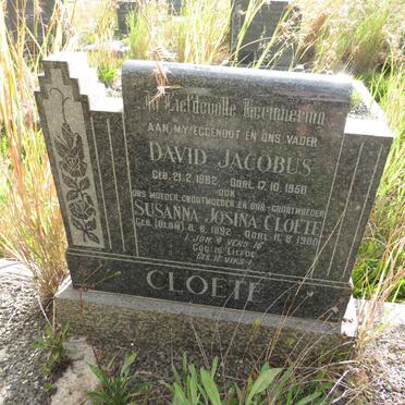 CLOETE David Jacobus 1882-1950 & Susanna Josina BLOM 1892-1980