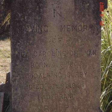 CHILMAN Ada Caroline 1863-1944