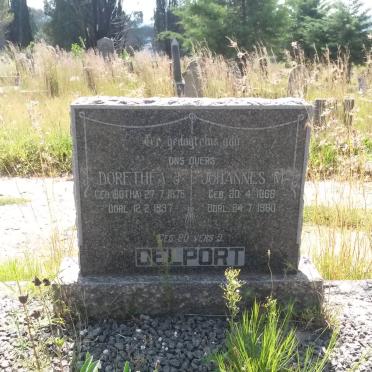 DELPORT Johannes M. 1868-1960 &amp; Dorethea J. BOTHA 1875-1937