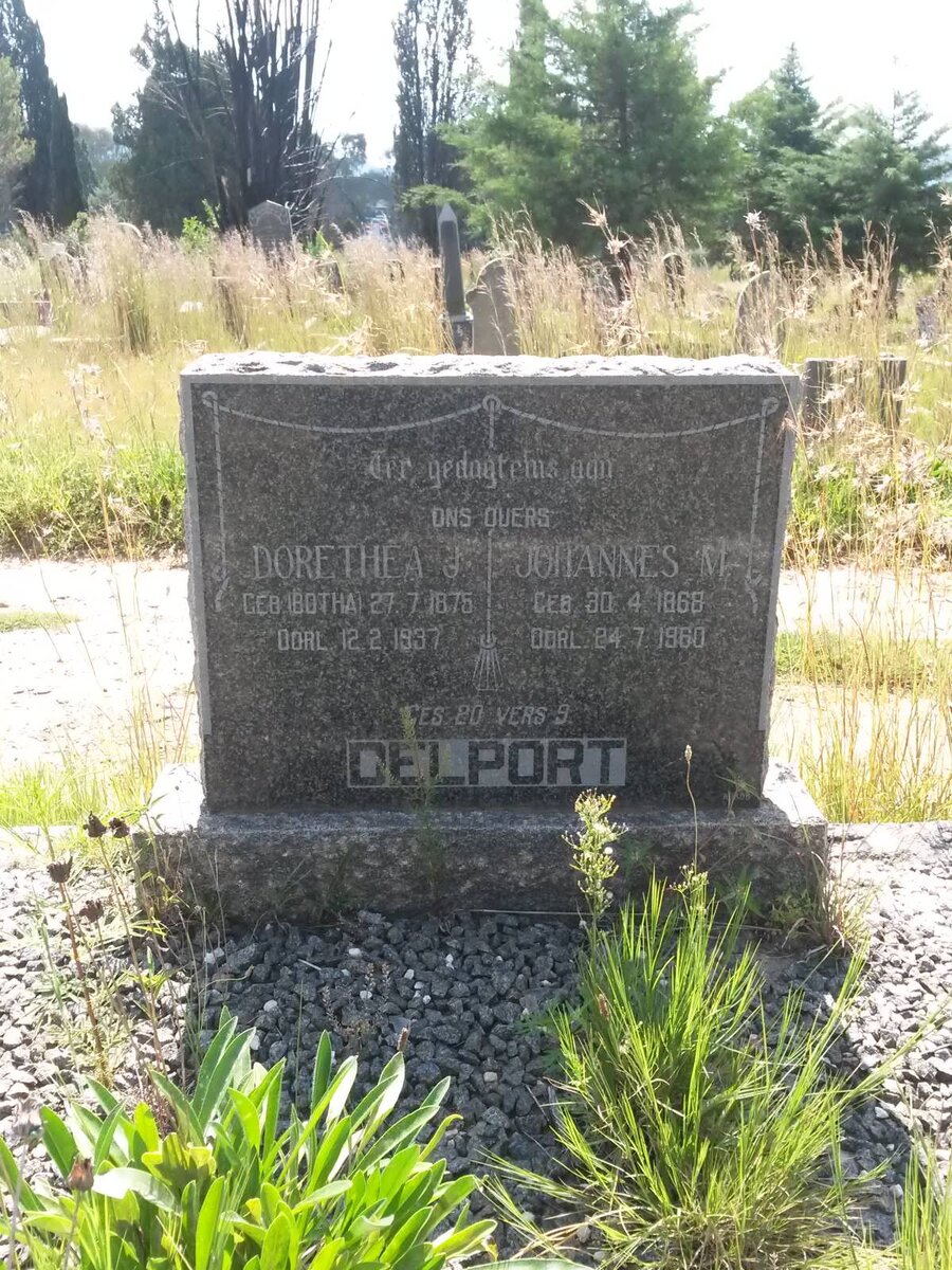 DELPORT Johannes M. 1868-1960 &amp; Dorethea J. BOTHA 1875-1937