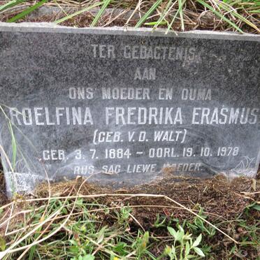 ERASMUS Roelina Fredrika nee V.D. WALT 1884-1978