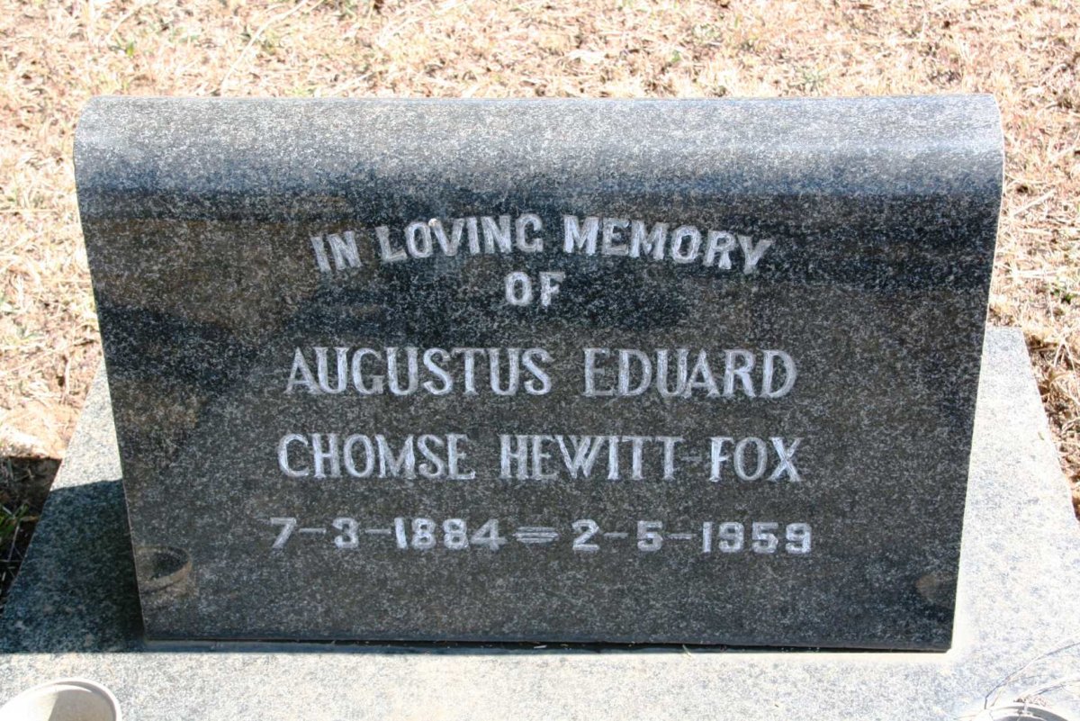 FOX Augustus Eduard Chomse Hewitt 1884-1959
