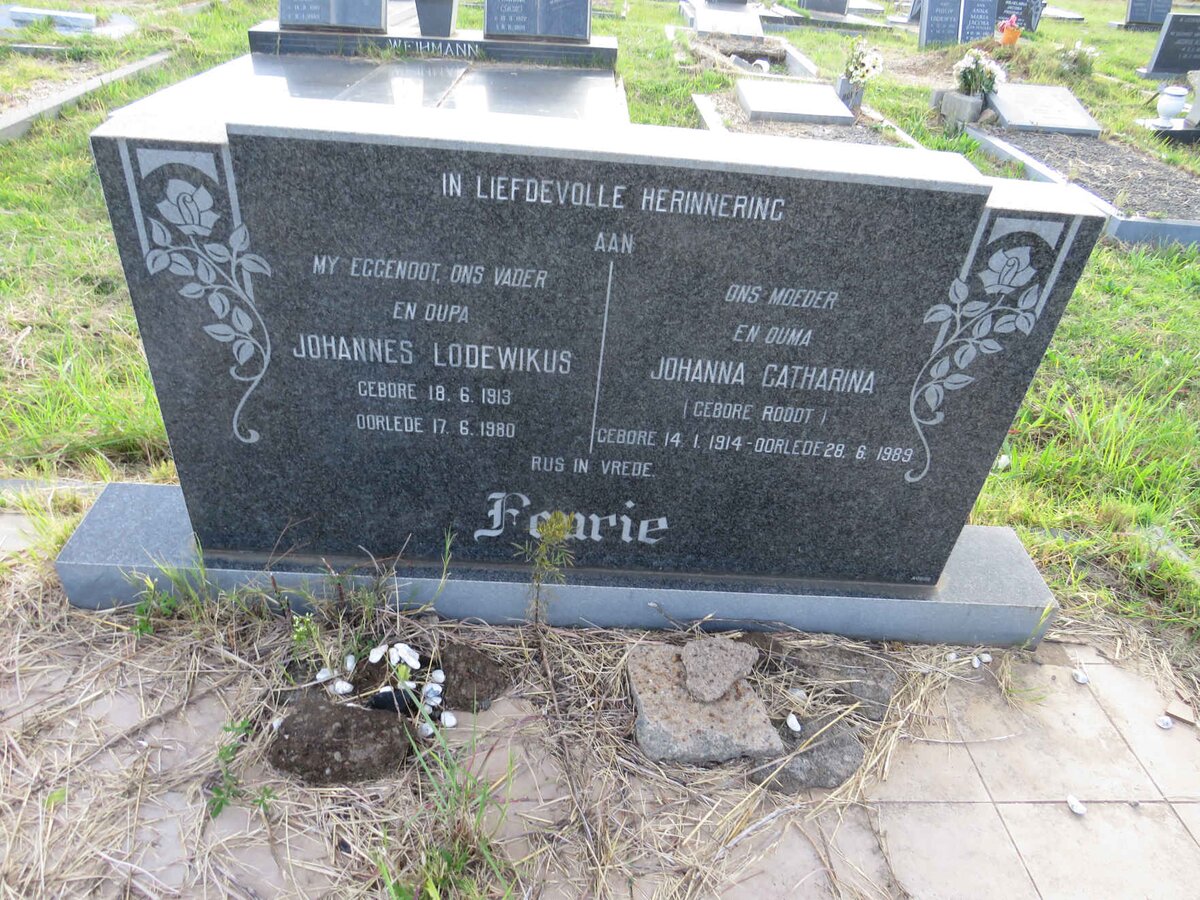 FOURIE Johannes Lodewikus 1913-1980 & Johanna Catharina ROODT 1914-1989