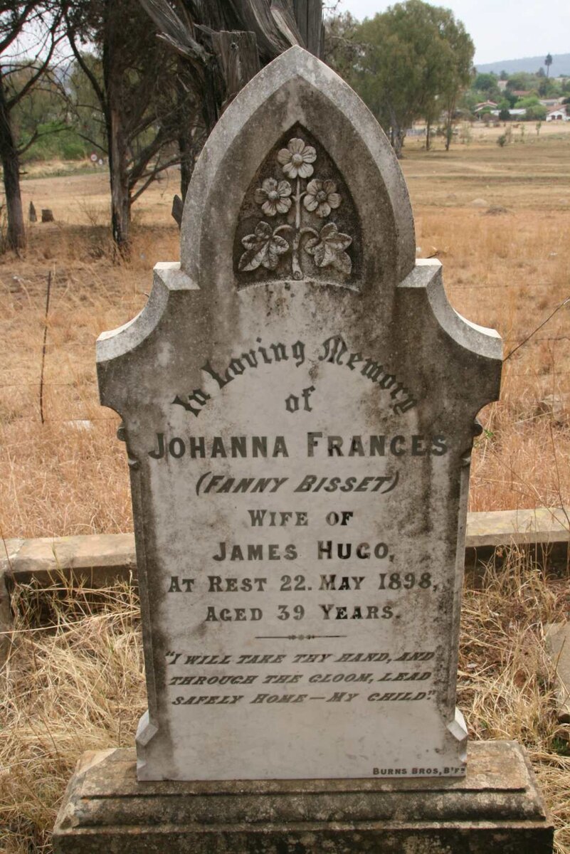 HUGO Johanna Francis nee BISSET -1898