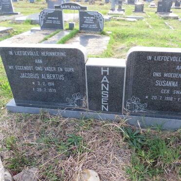 HANSEN Jacobus Albertus 1914-1979 & Susanna Maria SWART 1916-