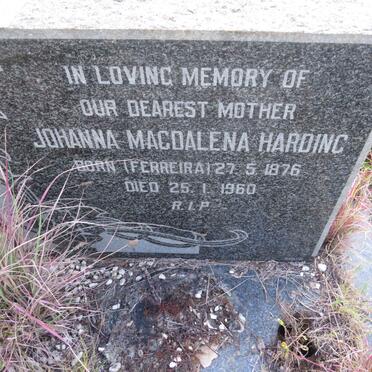 HARDING Johanna Magdalena nee FERREIRA 1876-1960