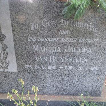 HUYSTEEN Martha Jacoba, van 1892-1965