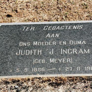 INGRAM Judith J. nee MEYER 1886-1961