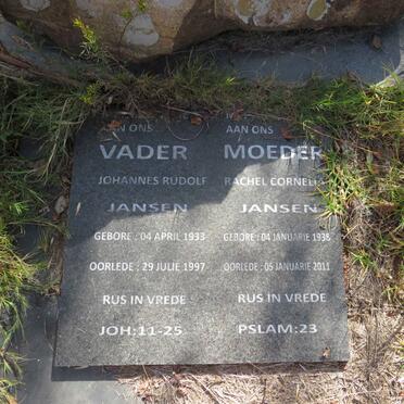 JANSEN Johannes Rudolf 1933-1997 & Rachel Cornelia 1938-2011