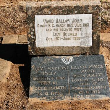 JOLLY David Dallas 1872-1961 & Lily HOLMES 1871-1937 :: JOLLY Beryl Marion 1908-1975 :: WARD Lilian Joyce nee JOLLY 1912-1972 