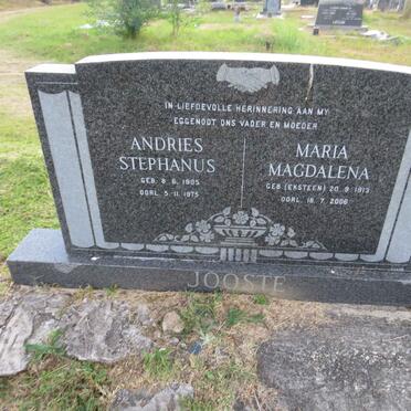 JOOSTE Andries Stephanus 1905-1975 & Maria Magdalena EKSTEEN 1913-2006