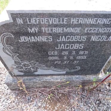 JACOBS Johannes Jacobus Nicolaas 1871-1959 & Engela Francina MEYER 1898-1970