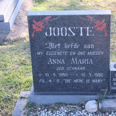 JOOSTE Anna Maria nee SCHNAAR 1950-1992