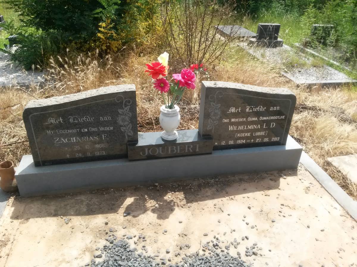 JOUBERT Zacharias F. 190?-1973 &amp; Wilhelmina L.D. 1924-2003