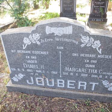 JOUBERT Daniel H. 1885-1962 & Margaretha C. ROSSOUW 1888-1977