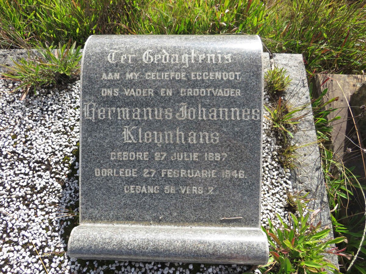 KLEYNHANS Hermanus Johannes 1887-1946
