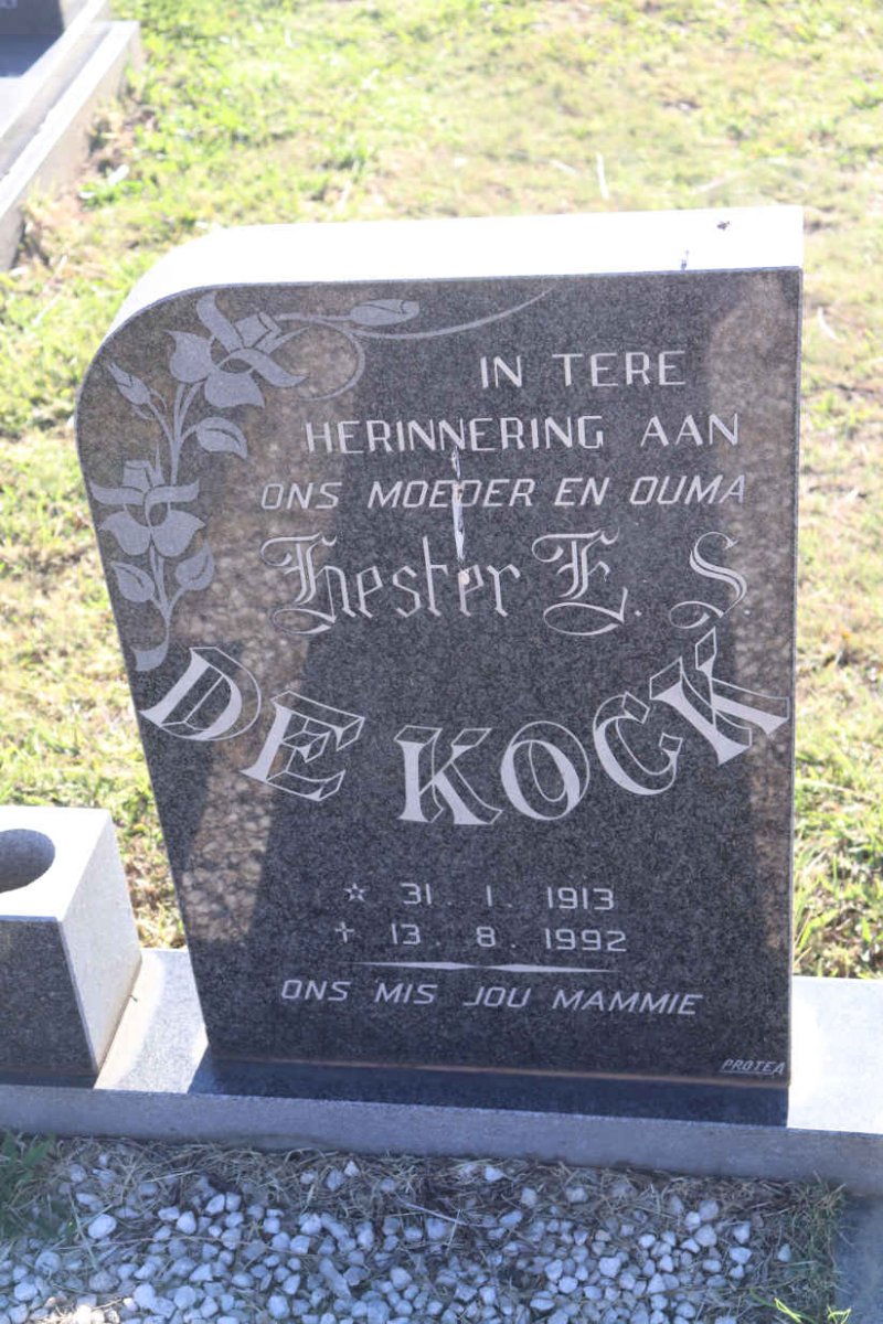 KOCK Hester E.S., de 1913-1992