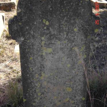 LINDE Anna Maria, v.d. 1898-1918