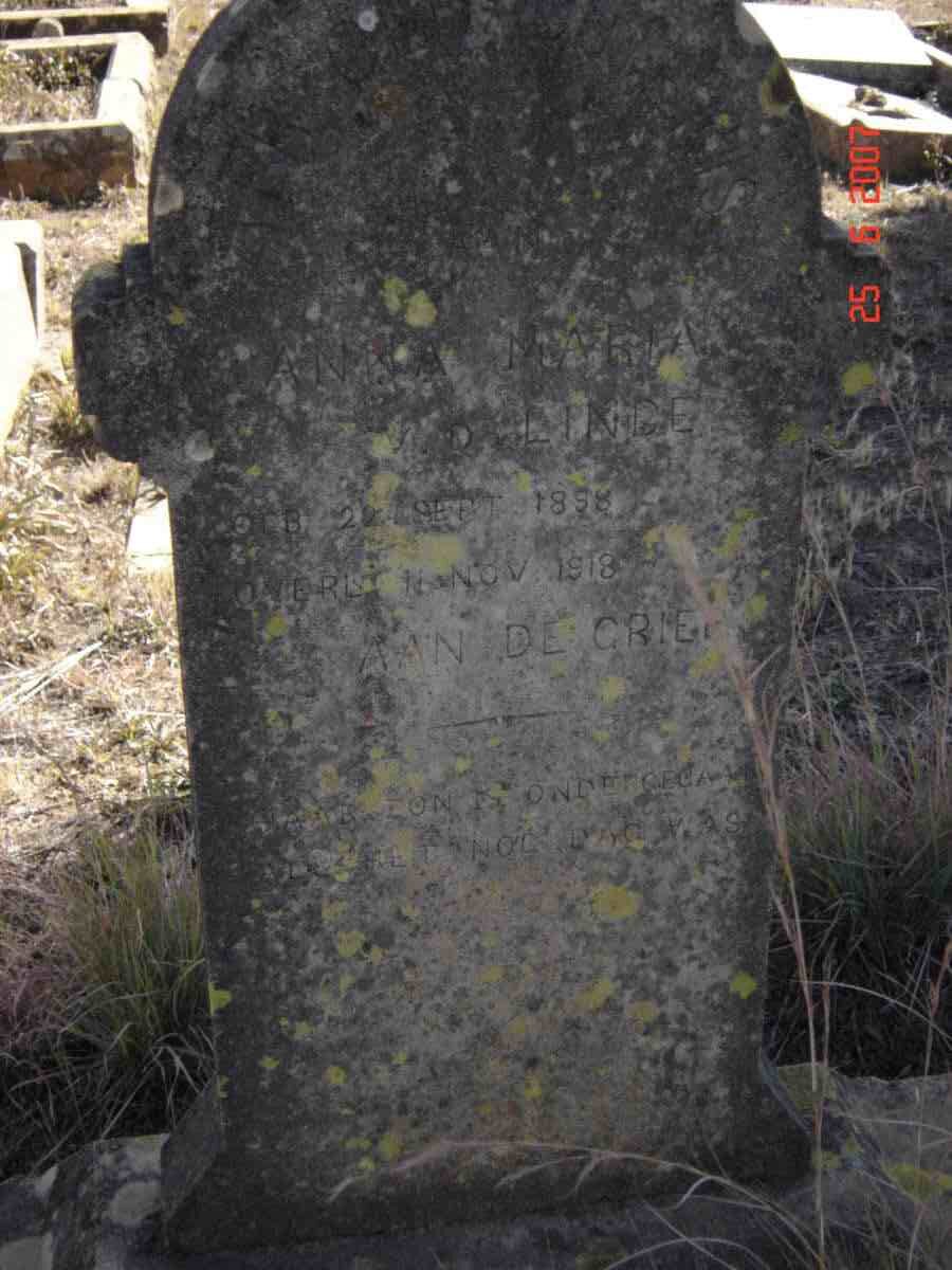 LINDE Anna Maria, v.d. 1898-1918