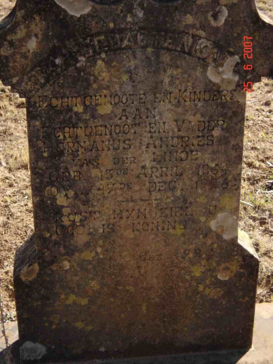 LINDE Hermanus Andries, van der 1864-1926