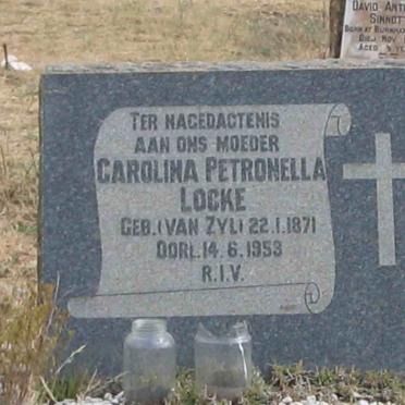 LOCKE Carolina Petronella nee VAN ZYL 1871-1953