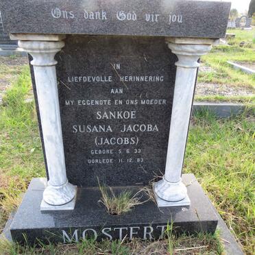 MOSTERT Sankoe Susana Jacoba nee JACOBS 1933-1983