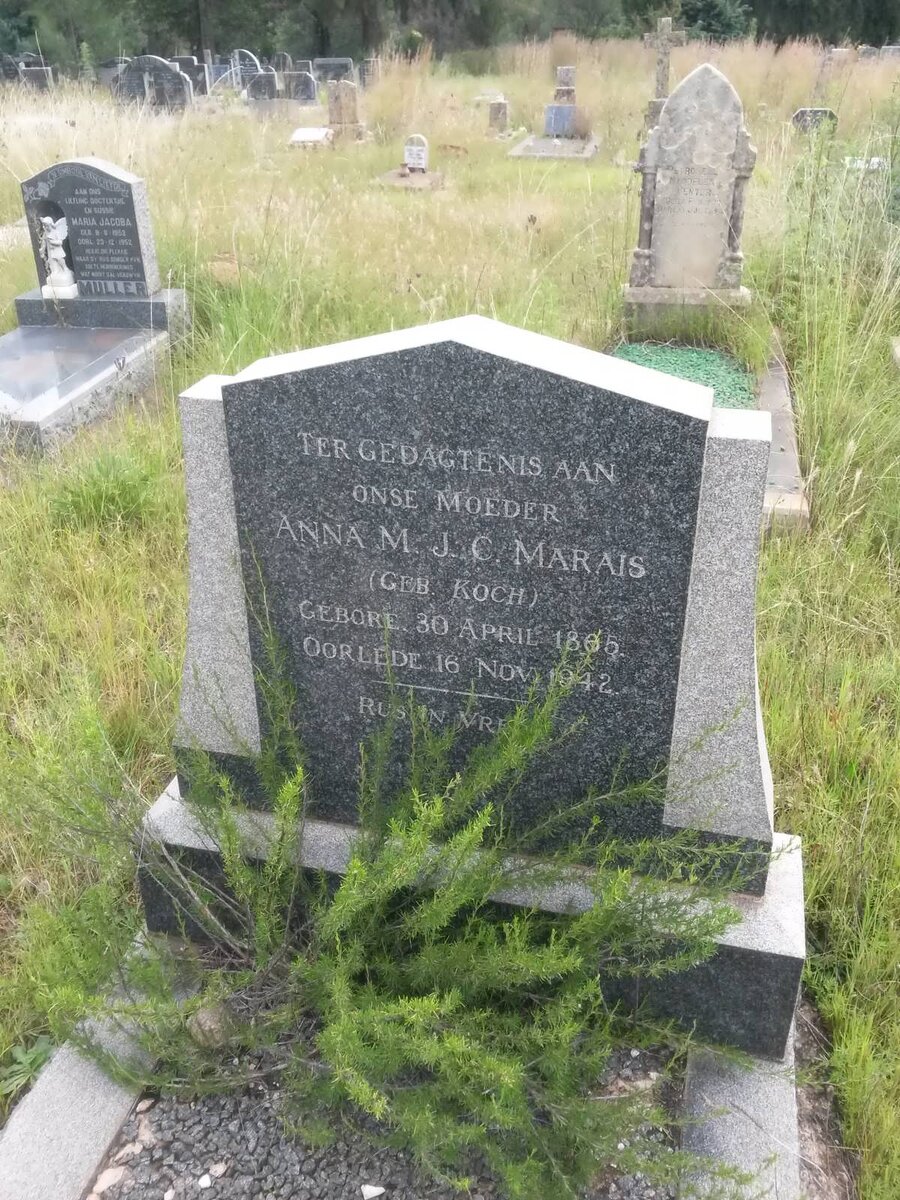 MARAIS Anna M. nee KOCH 18?5-1942