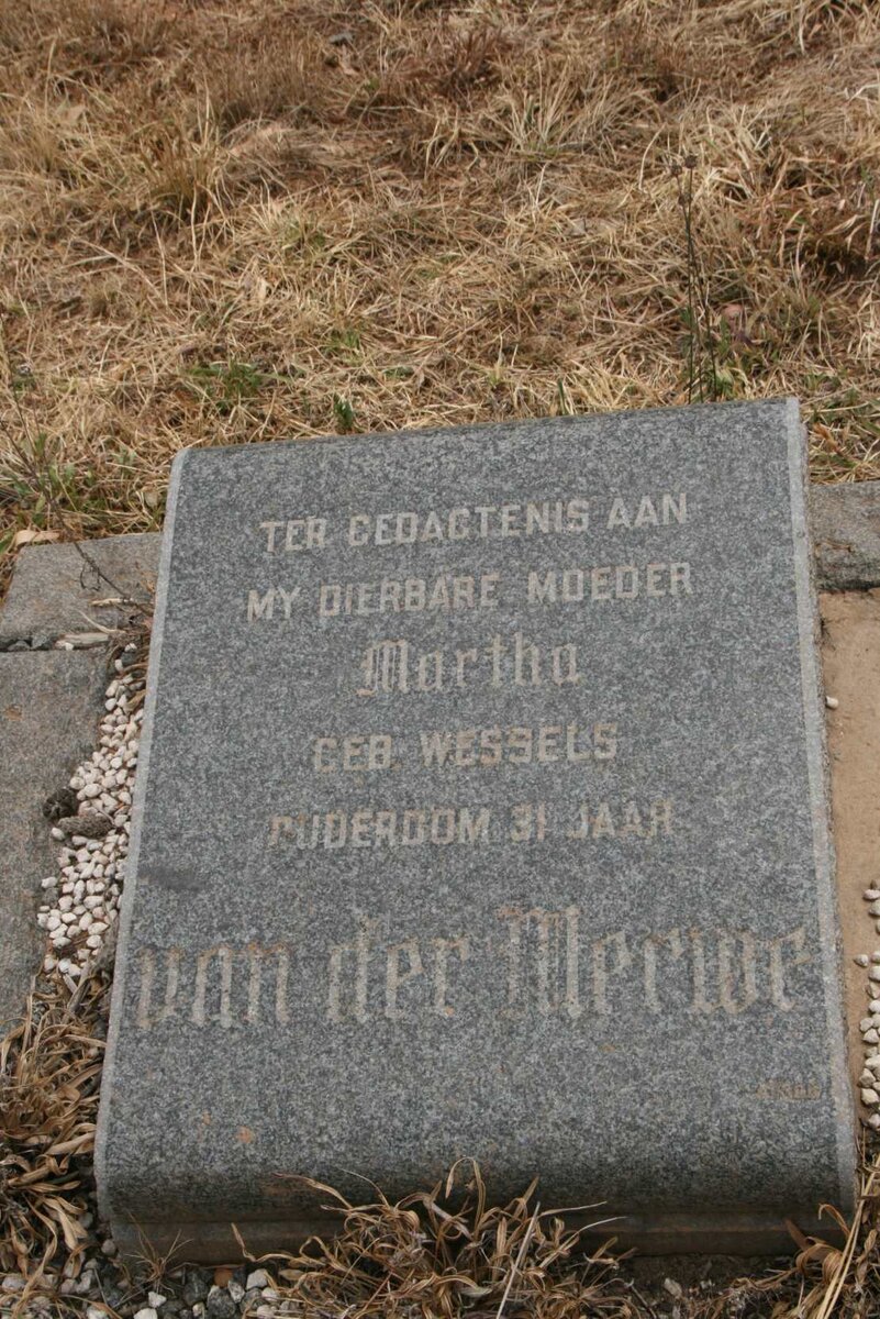 MERWE Martha, van der nee WESSELS